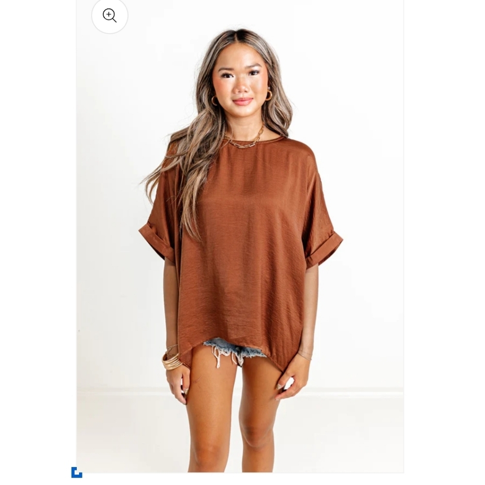 New! Impressions Chic Enterprise Shift Top In Brown